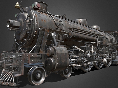 steam locomotive steam train vintage train 3d model