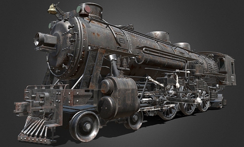 steam locomotive steam train vintage train 3d model