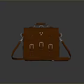 Brown Leather Messenger Bag With Vintage Design Adjustable Straps And Metal Buckles