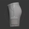 Gray Cargo Shorts With Multiple Pockets And Front Button Closure For Casual Wear 3d model