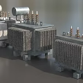 Industrial Power Transformers With Heat Sinks Terminal Posts And Control Meters