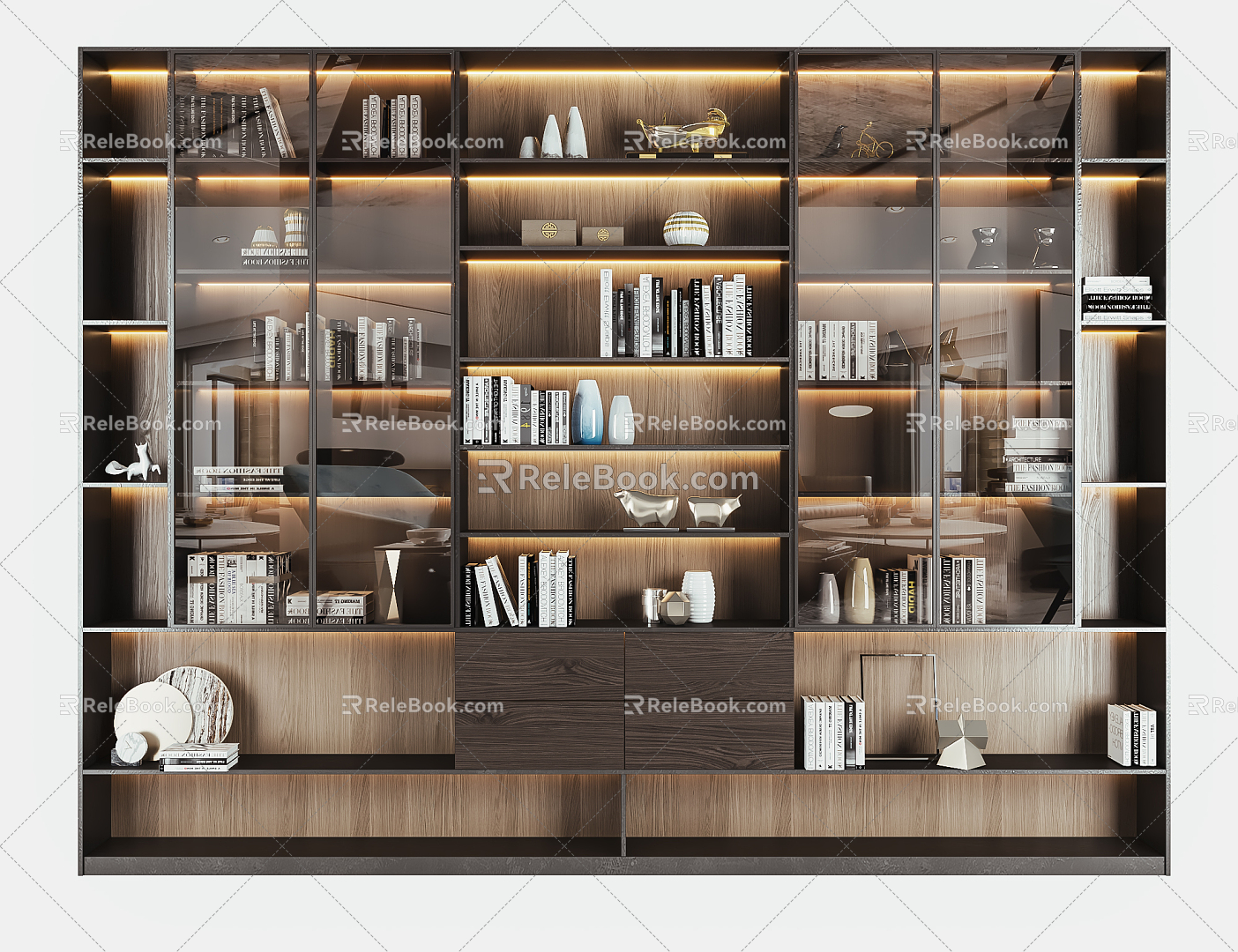 Modern bookcase 3d model