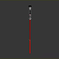 Red Ski Poles Crossed Design With Black And Silver Components