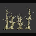 Artistic Golden Branch Shaped Wood Stone Decorations For Interior Design