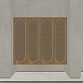 Modern Wooden Entryway Console Cabinet With Arched Doors And Lattice Panels