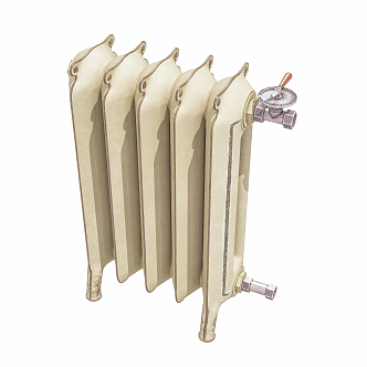 Modern heating pipe radiator 3d model