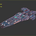 Futuristic Blue Cosmic Spaceship Model Featuring Detailed Interstellar Design And Structural Elements 3d model