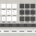 Modern switch socket rail socket mobile socket kitchen socket 3d model