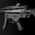 Modern Black Tactical Weapon Featuring Magazine Grip And Sight Attachment 3d model
