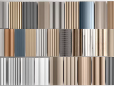 Wall Panels With Various Colors And Different Textures Design Options Collection 3d model