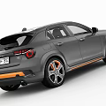 Gray Modern Crossover SUV With Orange Accent Wheels Sleek Body And Stylish Front Fascia