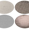 Round Carpets With White Gray Textured And Woven Patterns For Home Decor 3d model