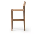 Set of Two Wooden Dining Chairs with Woven Seat and Modern Design