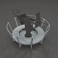 Twin Barrel Anti Aircraft Gun With Rotating Platform For Military Defense