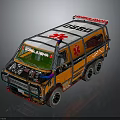 Custom Orange White Ambulance With Exposed Engine Roof Emergency Sign And SPAJALJERA Front Design