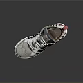 High Top Sneakers With Zebra Stripe Design White Laces And Red Accents White Sole
