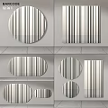 Modern Decorative Mirrors With Striped Patterns In Various Shapes And Sizes 3d model