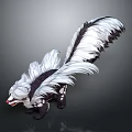 Realistic Skunk with Black and White Fur Fluffy Tail Standing Open Mouth