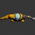 3D Character With Teal Hair Goggles Yellow Jacket And Reflective Shoes