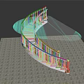 Spiral Staircase with Wooden Steps and White Railings in Modern Interior Design