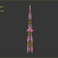 Red And White Steel Communication Tower Tall Industrial Equipment Structure