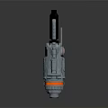 Futuristic Sci Fi Weapon With Metallic Design Glowing Orange Ring Mechanical Structure And Scope 3d model