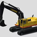 AXEMAN Tracked Functional Vehicle Featuring Yellow Black Exterior And Digging Bucket