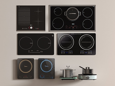 Induction Cooker Stove Kitchen Appliances 3d model