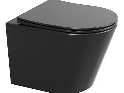 Sleek Black Modern Toilet Design With Smooth Surface And Contemporary Appearance 3d model