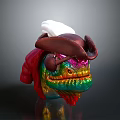 Colorful Pirate Fish Creature With White Hat Red Beard And Shiny Scales