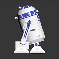 R2 D2 Robot Character Model With White Blue Dome Head And Leg Structure