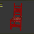 Red Vintage Accent Chair With Intricate Carved Details And Classic Design
