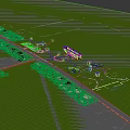 Modern Aerial View Planning of Residential Area with Green Spaces Trees Pathways and Central Plaza