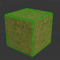 Wooden Stone Cube With Intricate Brick Pattern Surface And Solid Structure