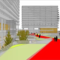 Roof Garden Design In Urban High Rise Buildings With Green Spaces And Pathways