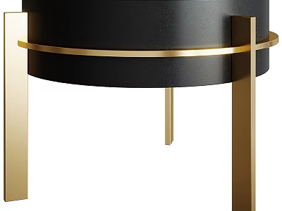 Elegant Modern Luxury Coffee Table With Black Surface And Gold Metal Accents 3d model