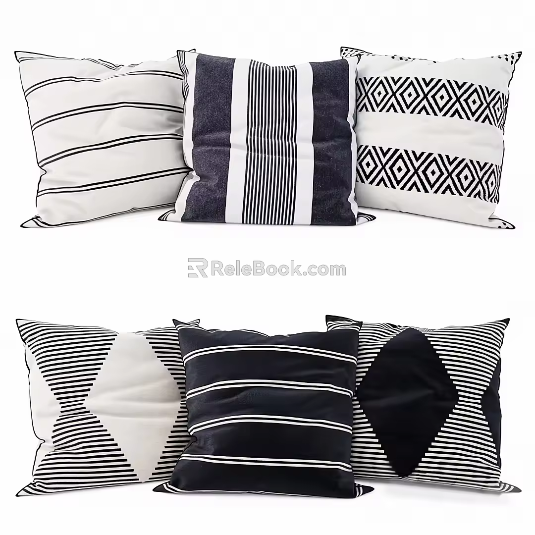Modern pillow combination 3d model