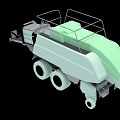 Modern Green Agricultural Harvesting Equipment With Cab And Wheel Design