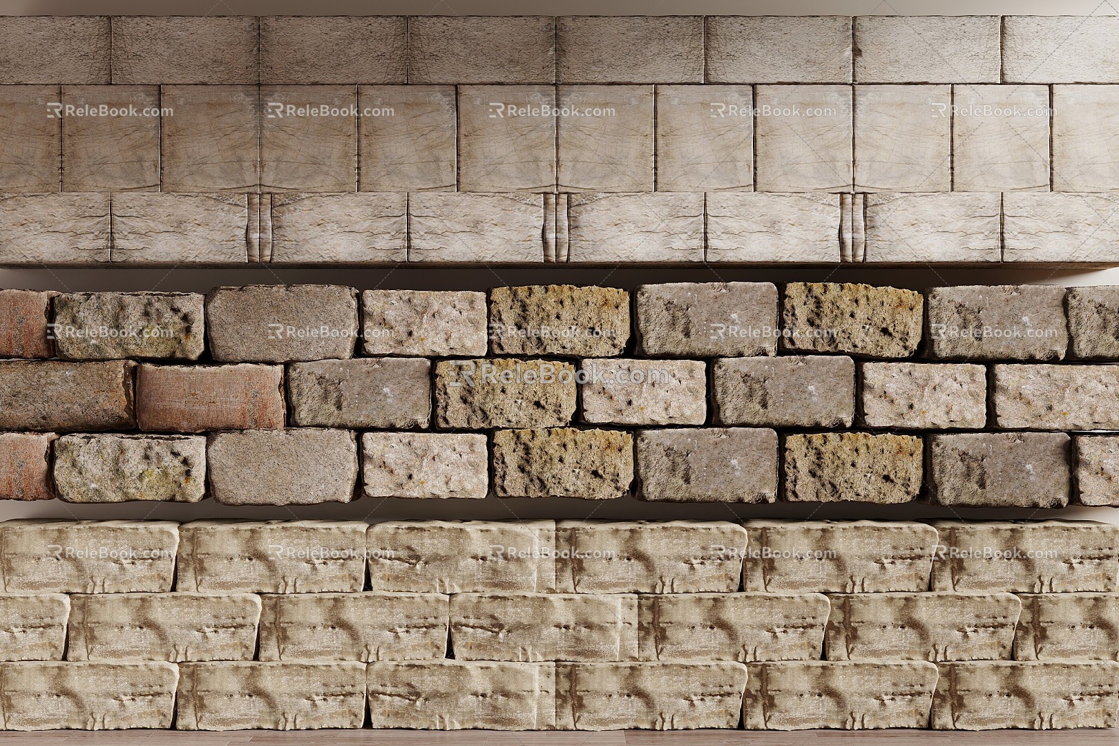 Stone wall stone 3d model