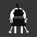 Silver Humanoid Robot Electronic Appliance With Metallic Design Shiny Arms And Legs