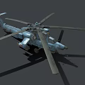 Advanced Military Attack Helicopter With Rotors Missiles And Combat Equipment