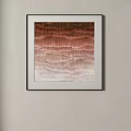 Abstract Painting With Gradient Red Pink White Textured Vertical Patterns Framed Wall Art 3d model