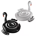 Black And White Inflatable Swan Shaped Pool Floats For Leisure