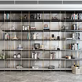Elegant Modern Bookshelf Interior Design With Marble Backdrop And Multiple Shelves Holding Books And Decorative Ornaments