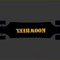 Black Skateboard with Yellow KOOWHEEL Lettering and Four Rubber Wheels
