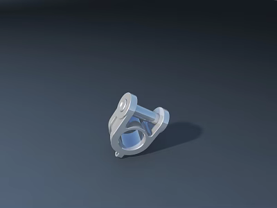 Silver Metal Mechanical Part With Holes And Smooth Machined Surface 3d model