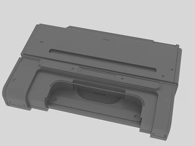 Gray Plastic Mechanical Component For Equipment With Ribbed Surface And Holes 3d model