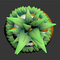 Game Movie Cartoon Character With Pineapple Shaped Body Green Leaves And Cute Animal Face