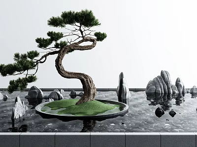 New Chinese landscape sketch waterscape sketch 3d model
