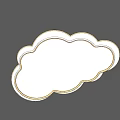 Cloud Shaped Ceiling Light With White Frame And Warm Glow For Kids Room 3d model